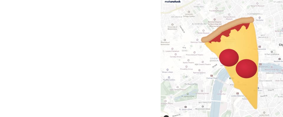 Pizza shaped route on a map of London